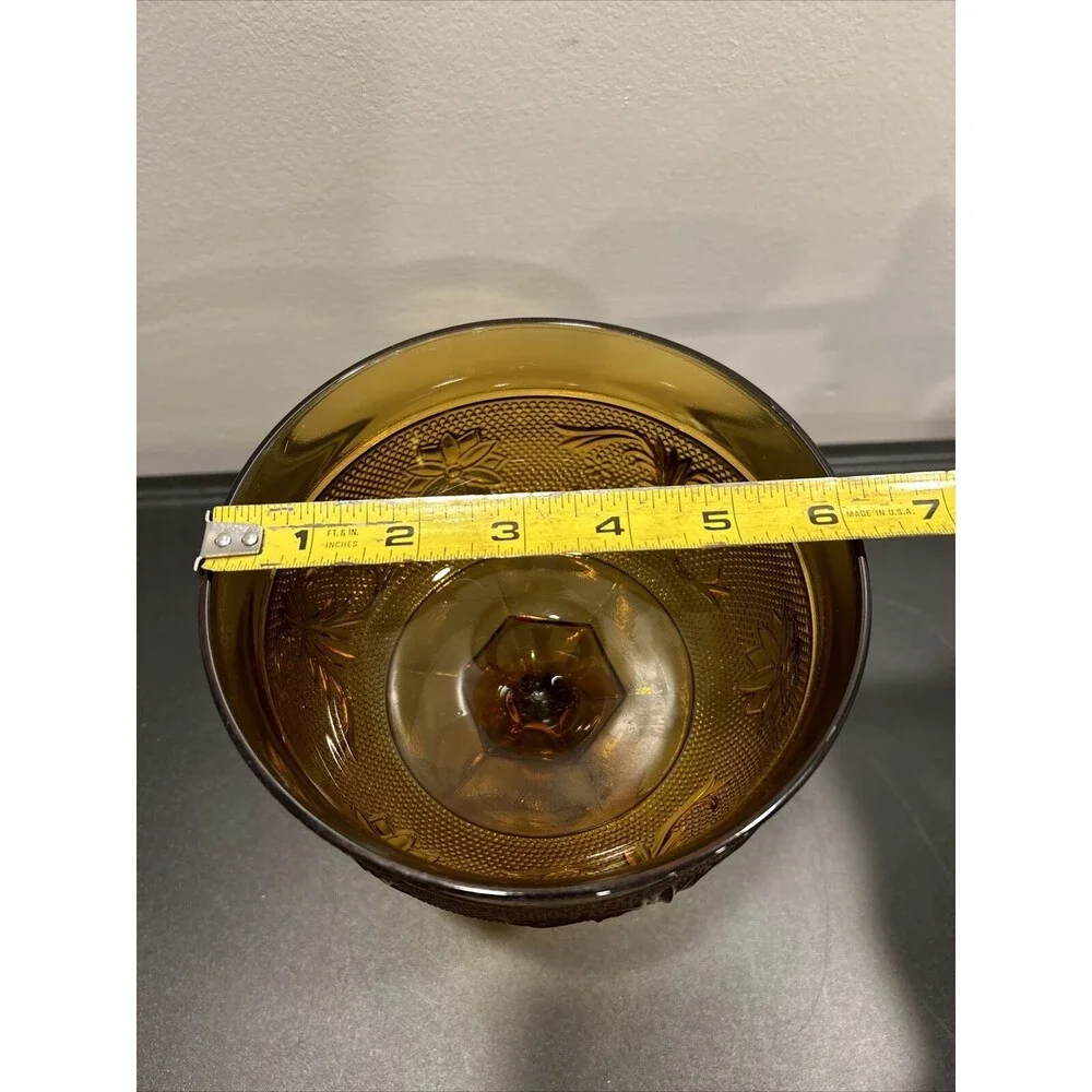 Tiara Sandwich Amber Collection Compote Pedestal Footed Candy Dish